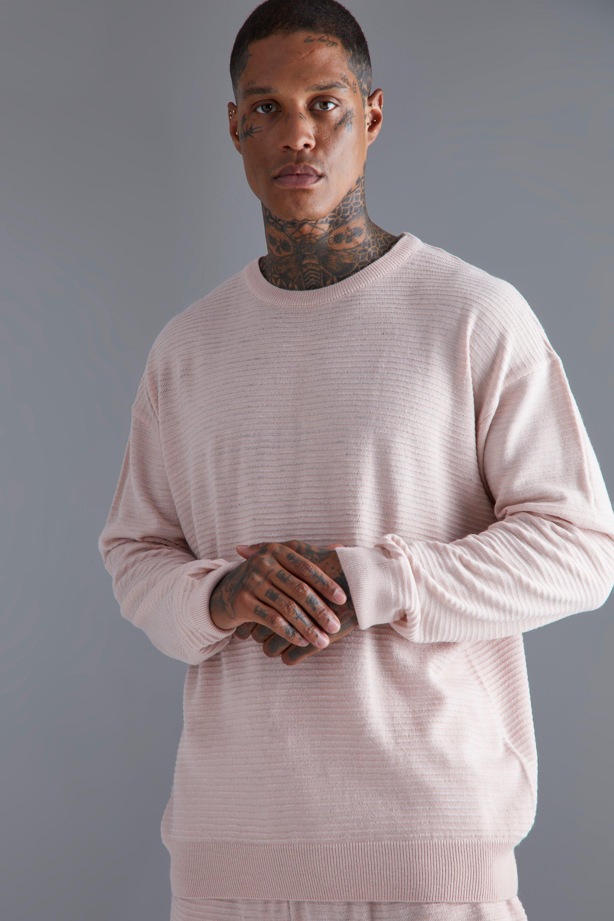 Pale pink clearance fine knit jumper